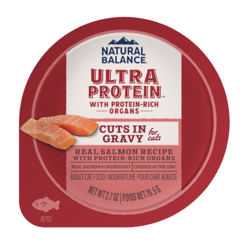 Natural Balance Ultra Protein 2.7oz Cuts in Gravy for Cats [Real Salmon Recipe] with Protein-Rich Organs 雪山牌 頂級滋味杯 全齡貓主食 三文魚塊配肉汁 (00704)